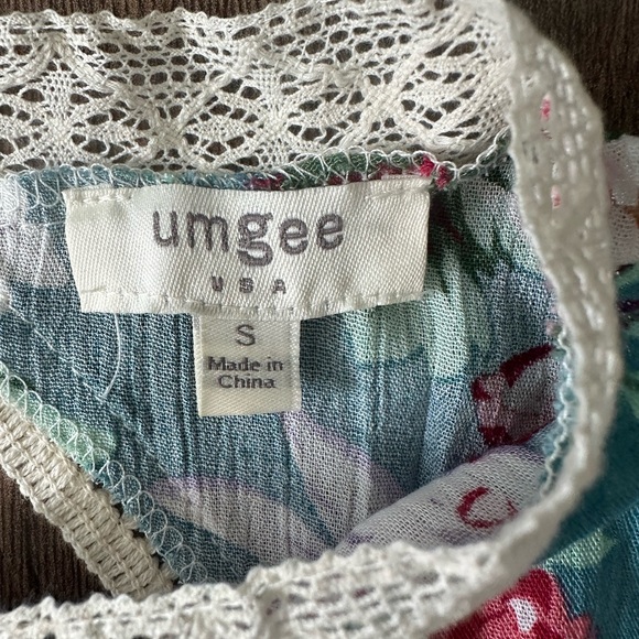NWT Umgee Women's Floral Lace Ruffle Dress in Jade Green - Picture 5 of 6